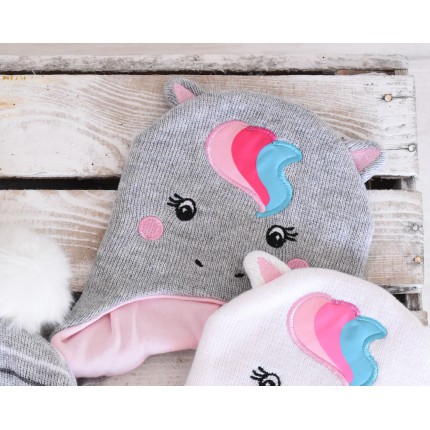 Czapka zimowa JEDNOROŻEC szary