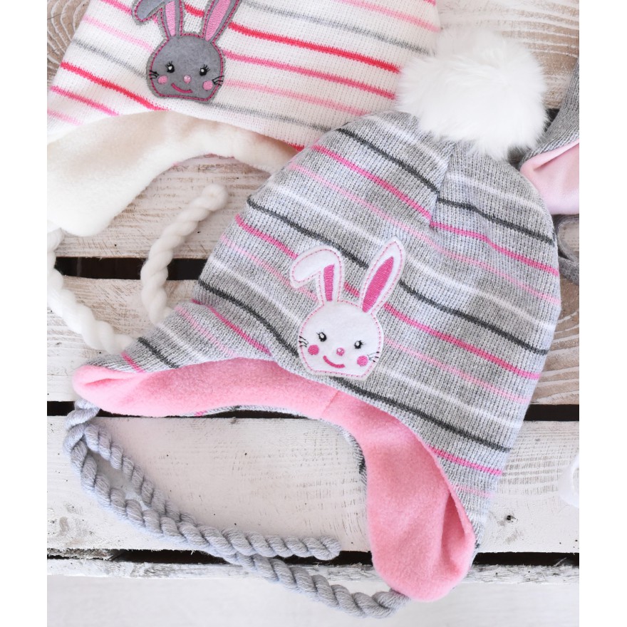 Czapka zimowa królik BUNNY szary