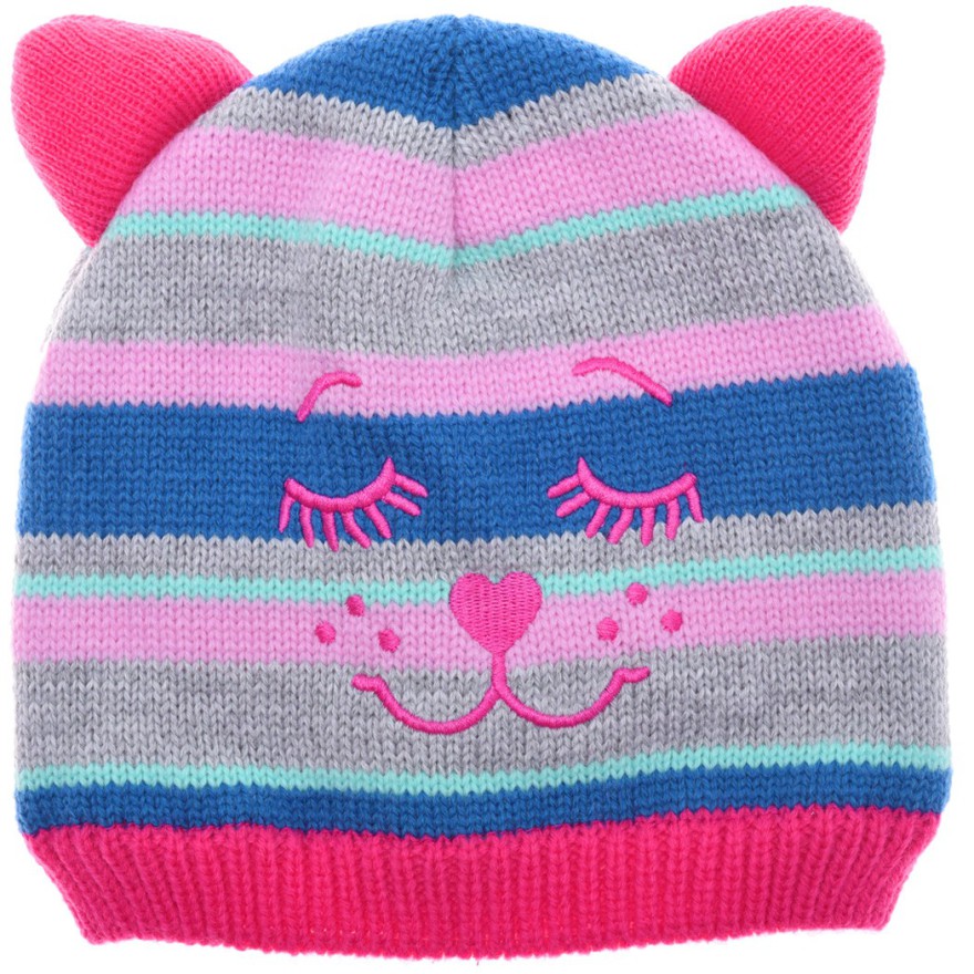 Czapka zimowa KOT FUKSJA USZY