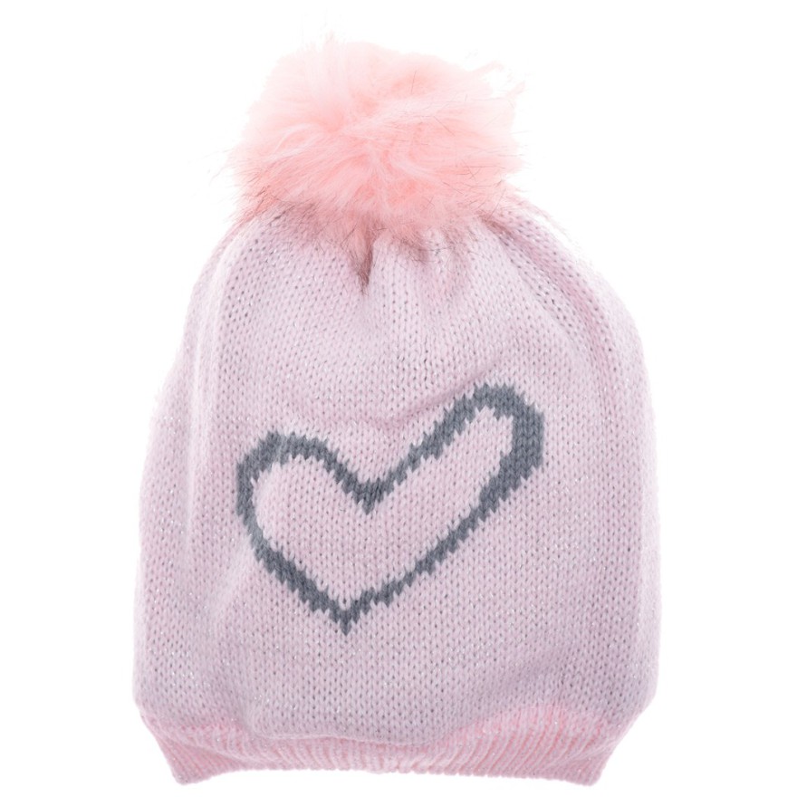 Czapka zimowa CUTE HEART RÓŻOWA