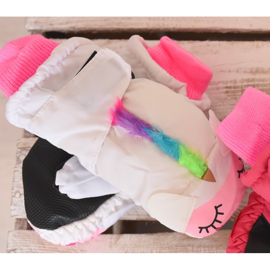 Nieprzemakalne rękawiczki Jednorożec kolor biały