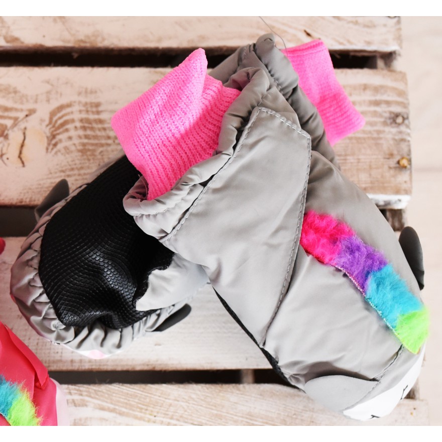 Nieprzemakalne rękawiczki Jednorożec kolor szary