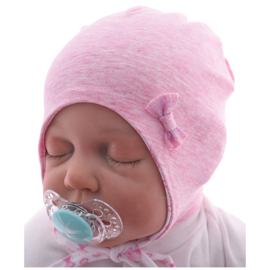 Czapka dla noworodka BETTY różowa