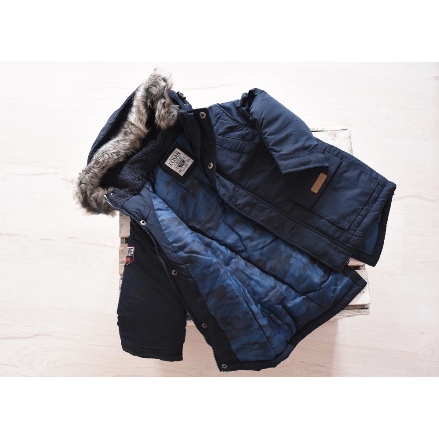 KURTKA PARKA ocieplana futrzany kaptur