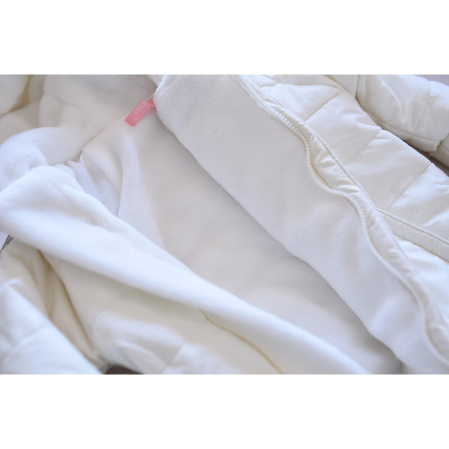 ZIMOWY KOMBINEZON ocieplany 2 suwaki kolor ecru