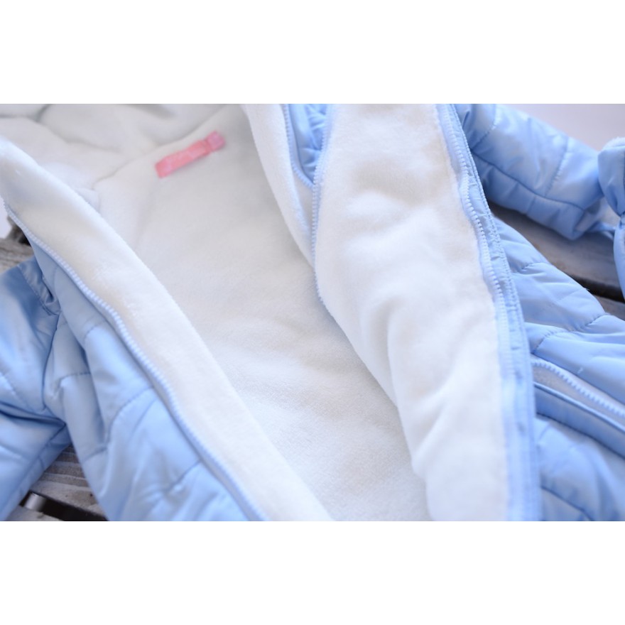 ZIMOWY KOMBINEZON ocieplany 2 suwaki kolor niebieski