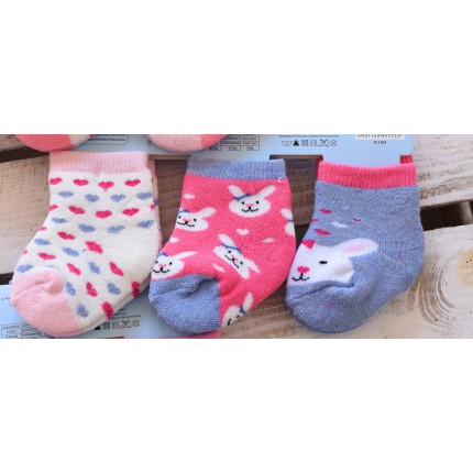 3 pary SKARPETKI frotte Girl wzór D6