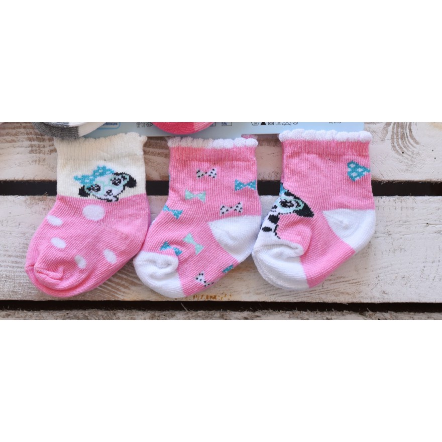 3 pary SKARPETKI bawełniane Girl wzór D1