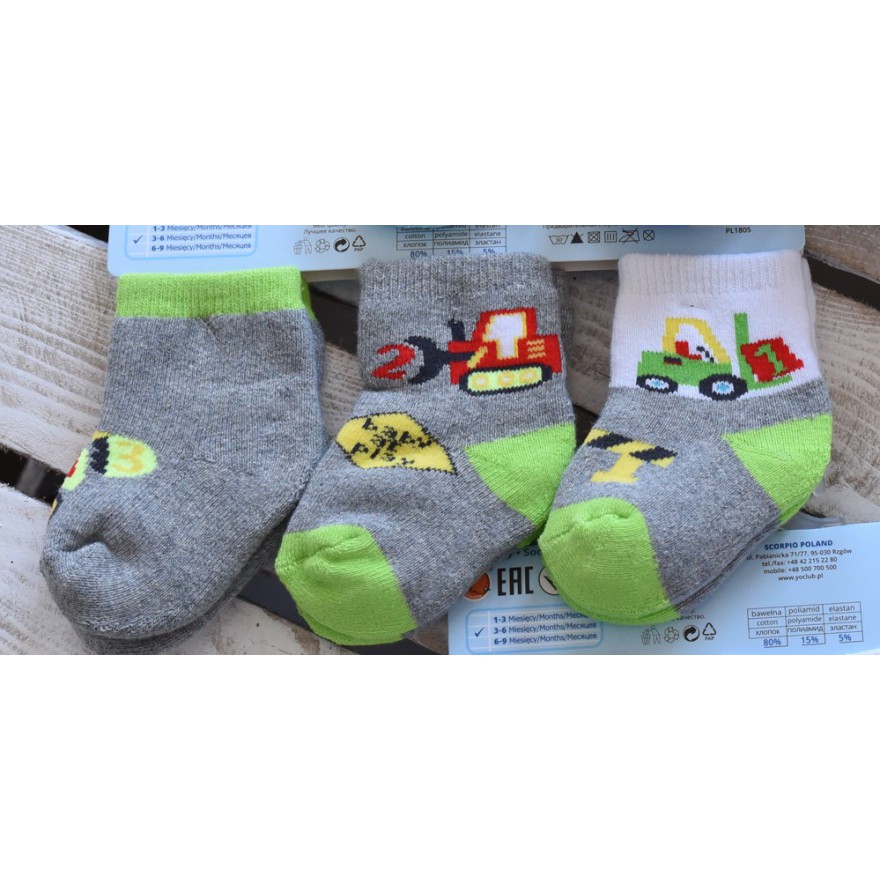 3 pary SKARPETKI frotte BOY wzór C9