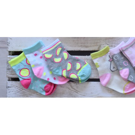 3 pary SKARPETKI dziewczęce wzór D14
