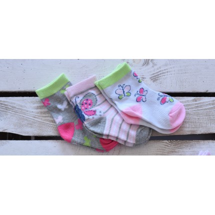 3 pary SKARPETKI dziewczęce wzór D15