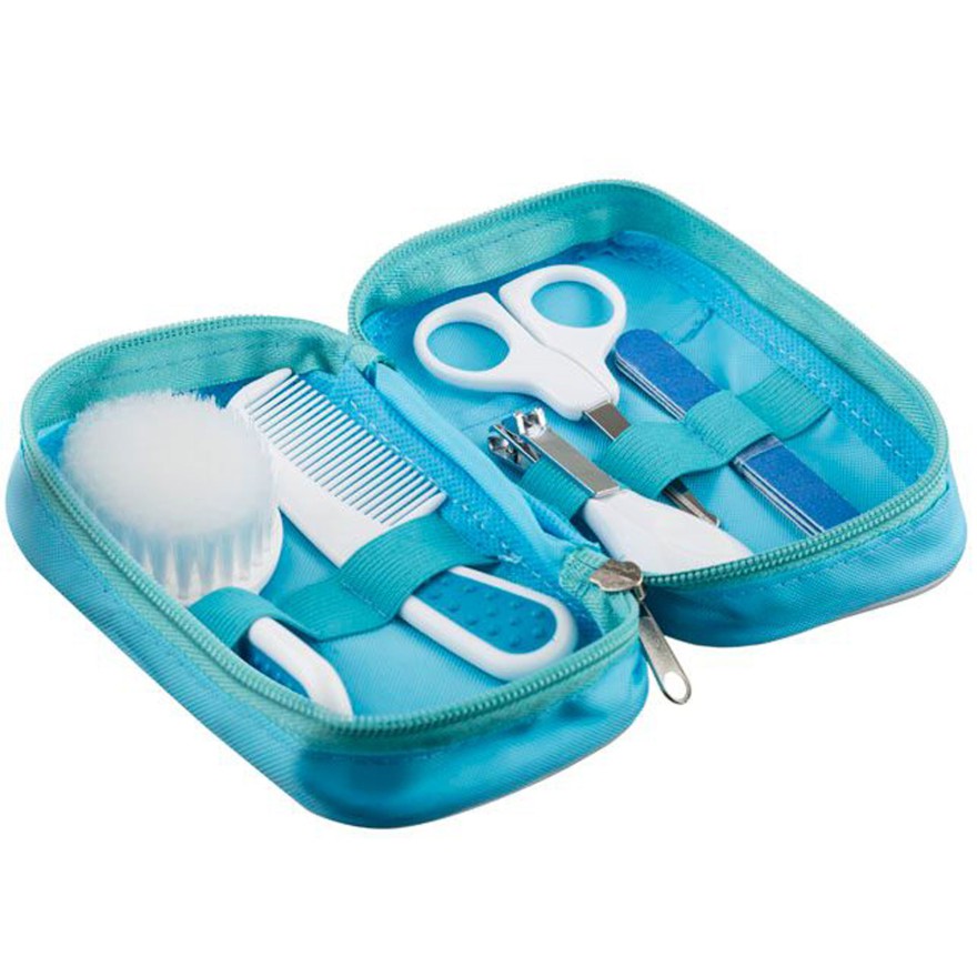 ZESTAW PIELĘGNACYJNY kosmetyczka SZCZOTKA NOŻYCZKI blue