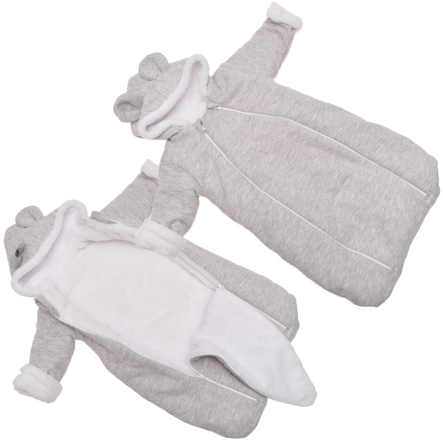 Zimowy kombinezon śpiwór do wózka fotelika 56/62 szary