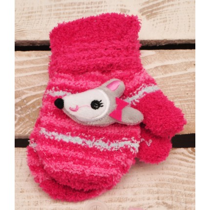 Zimowe rękawiczki frotte z maskotką SarenkaA