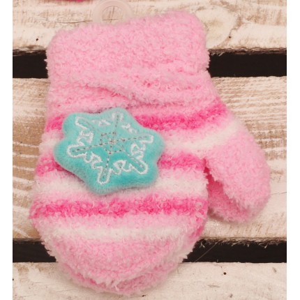 Zimowe rękawiczki frotte z maskotką ŚnieżkaR