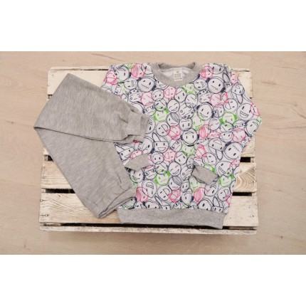 Piżama dziecięca buźki piżamka długi rękaw