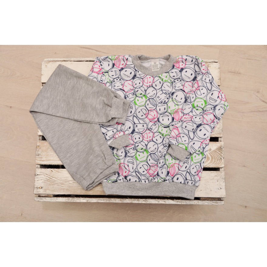 Piżama dziecięca buźki piżamka długi rękaw