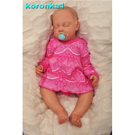 Amarantowa BODY SUKIENKA niemowlęca wzór koronka1A