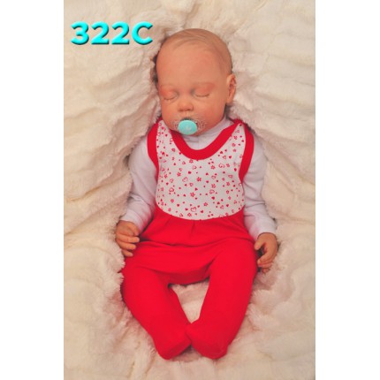 ŚPIOCHY ŚPIOSZKI bawełniane, czerwone w serca wzór 322C