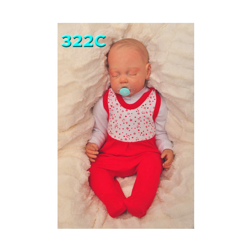 ŚPIOCHY ŚPIOSZKI bawełniane, czerwone w serca wzór 322C