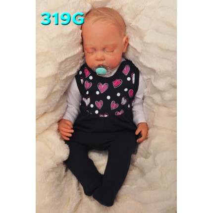 ŚPIOCHY ŚPIOSZKI bawełniane, granatowe w serca wzór 319G