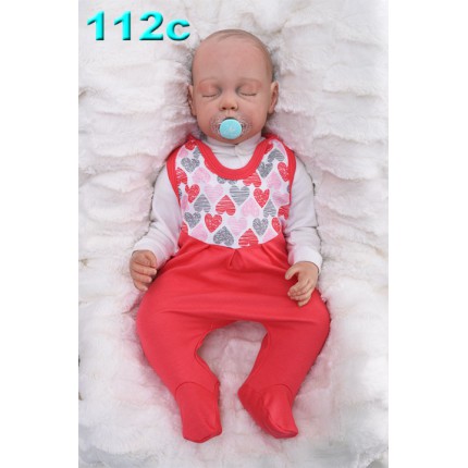 ŚPIOCHY ŚPIOSZKI bawełniane, malinowe w serca wzór 112C