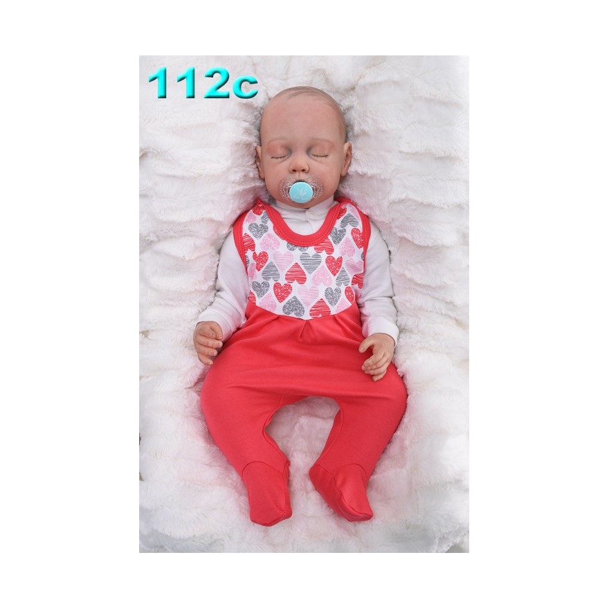 ŚPIOCHY ŚPIOSZKI bawełniane, malinowe w serca wzór 112C