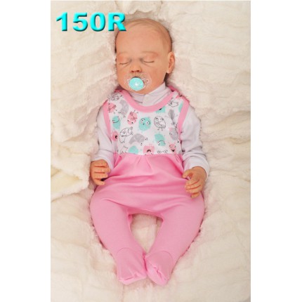 ŚPIOCHY ŚPIOSZKI bawełniane, różowe w stworki, wzór 150R