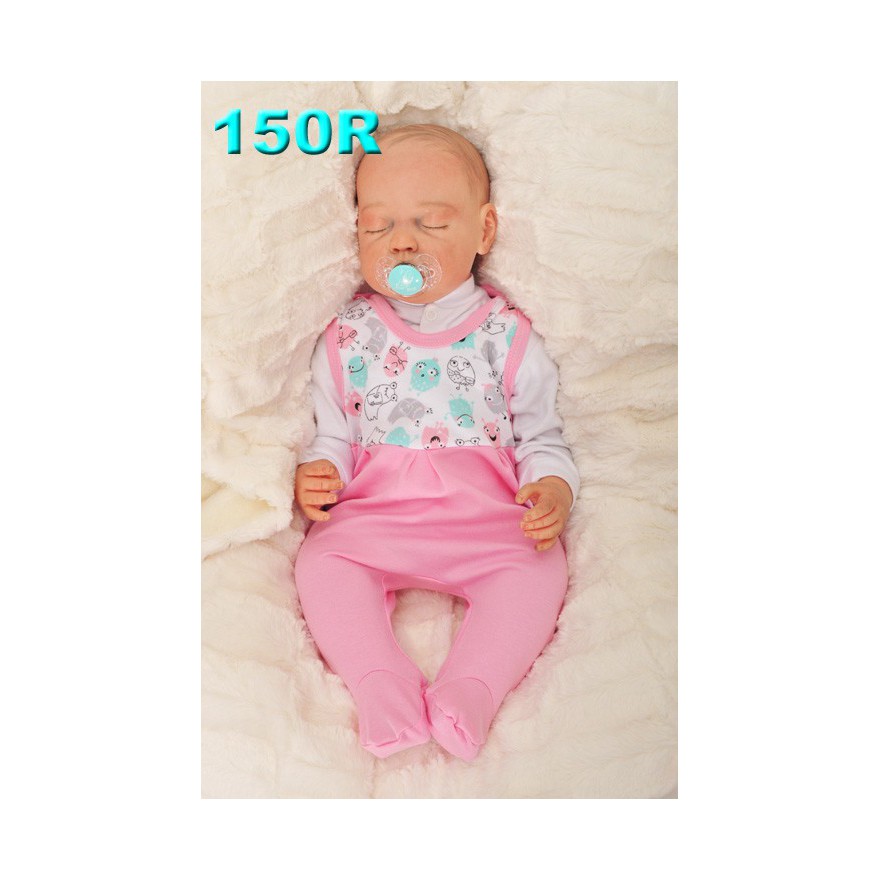 ŚPIOCHY ŚPIOSZKI bawełniane, różowe w stworki, wzór 150R