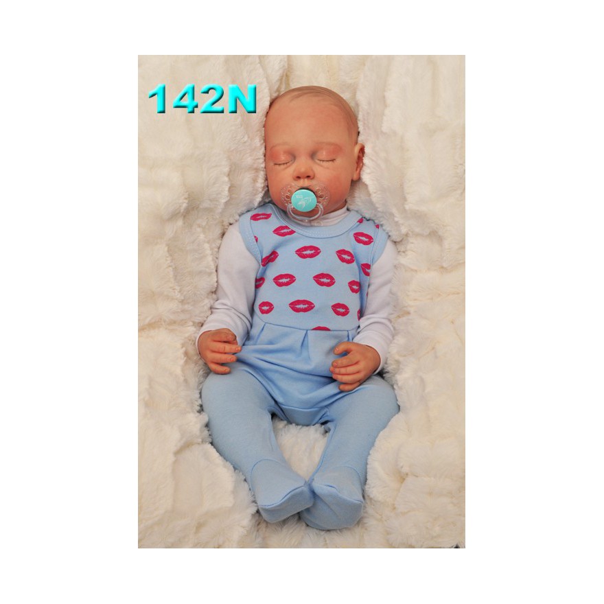 ŚPIOCHY ŚPIOSZKI bawełniane, niebieskie w usta, wzór 142N