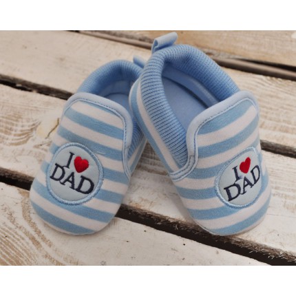 Buciki I love DAD 0-12M buty NIECHODKI niebieskie