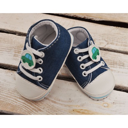 Buty trampki jeans 0-12M NIECHODKI niebieskie