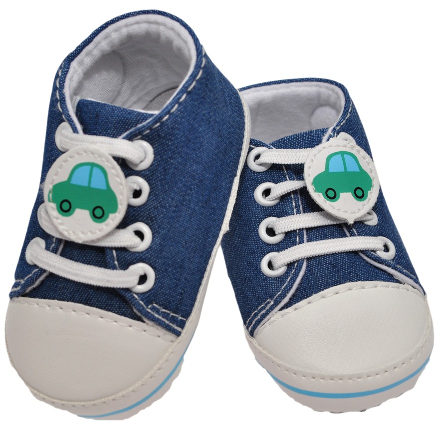 Buty trampki jeans 0-12M NIECHODKI niebieskie