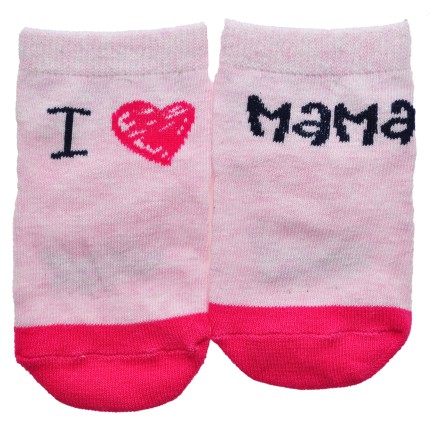 Skarpetki bawełniane "I LOVE MAMA"  skarpety dziewczęce