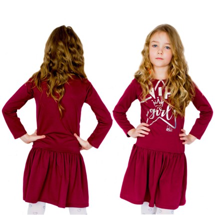 SUKIENKA VIP Girl BORDOWA rozkloszowana