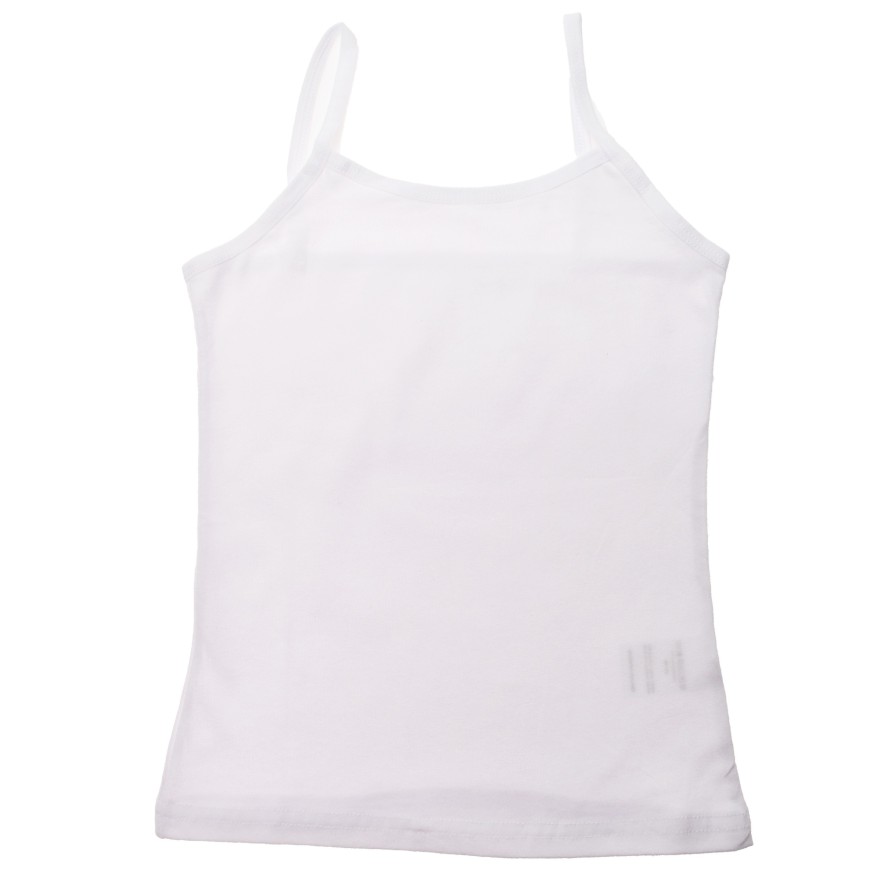 Biała podkoszulka dziewczęca TOP cienkie ramiączka komunia