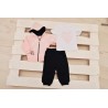Komplet dziewczęcy spodnie bluza bluzeczka, DRES różowy serce