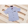 Niebieska koszula chłopięca z krótkim rękawem r.110-134 elegancka LATO