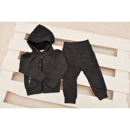 DRES spodnie, bluza z kapturem komplet grafitowy melanż