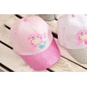 Czapka z brokatowym daszkiem różowa bejsbolówka SYRENKA 2-5lat LATO