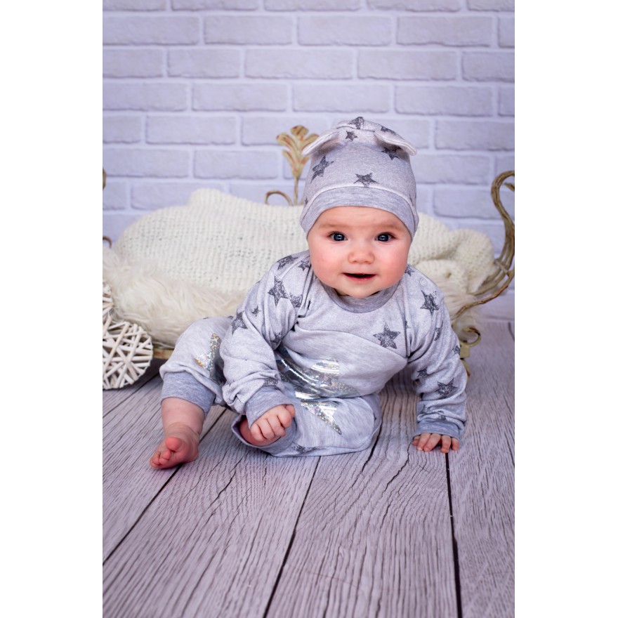 KOMPLET GUMIŚ gwiazda DRES 3cz SPODNIE BLUZA CZAPKA wzór 170S