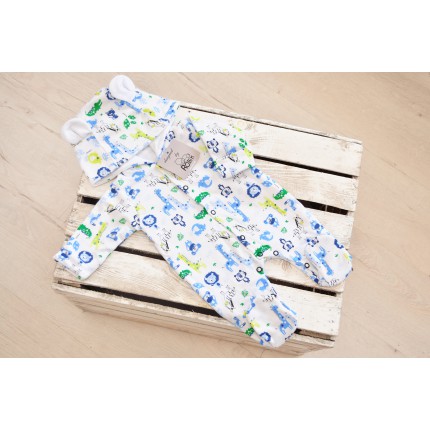 KOMBINEZON 100% bawełna pajac z uszkami wiosna lato jesień wzór 169