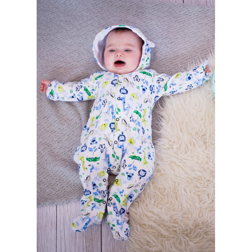 KOMBINEZON 100% bawełna pajac z uszkami wiosna lato jesień wzór 169