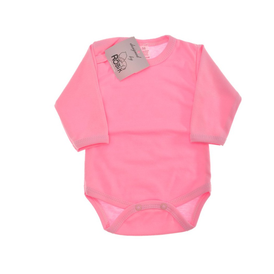 Różowe BODY z długim rękawem