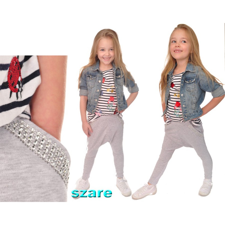 Szare SPODNIE diamentowe TYPU LEGI