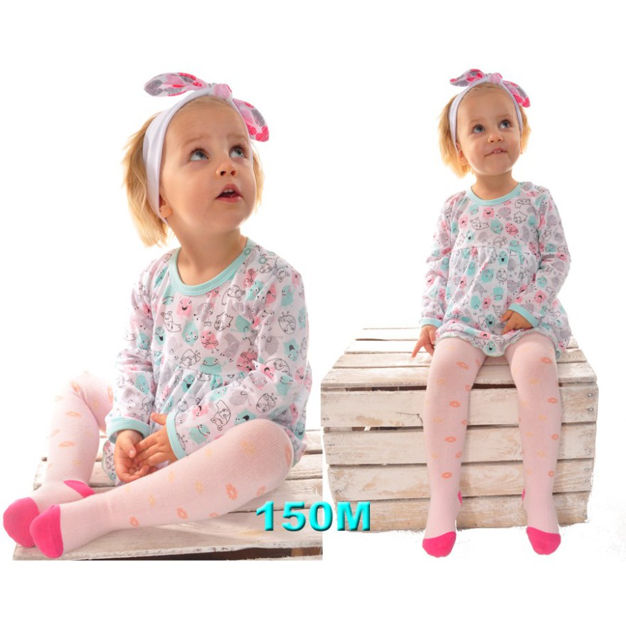 Biało-mietowa BODY SUKIENKA niemowlęca w zabawne stworki wzór 150M