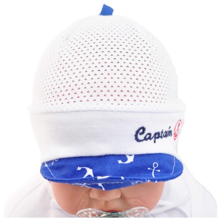 CZAPKA CAPTAIN kotwice PRZECIW POCENIU GŁOWY LATO rozmiary od 36cm do 48cm