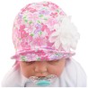 RÓŻOWY KAPELUSZ KWIATY czapka z daszkiem LATO