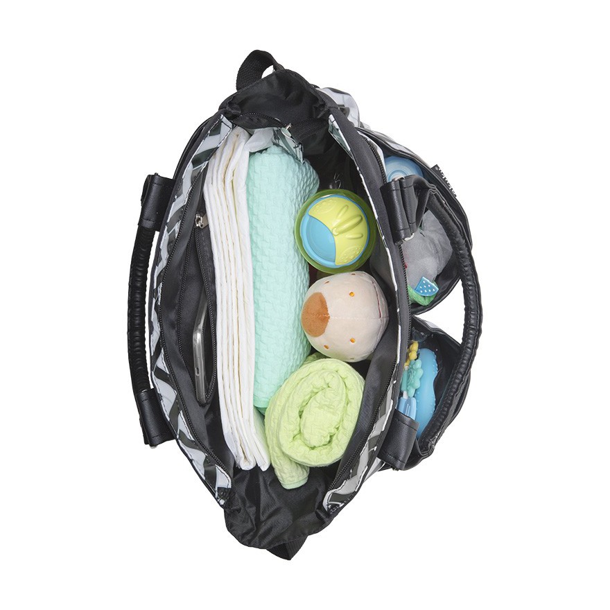 Torba dla Mamy + mata czarno biała do wózka AKUKU