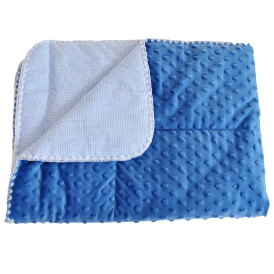 Niebieski KOCYK MINKY OCIEPLANY 75x100 kołderka